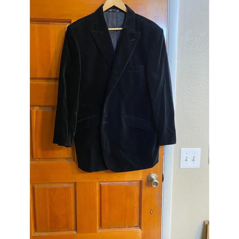 Emanuel Ungaro Mens Cotton Velvet Blazer/Sport Coat SZ XL/Black